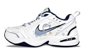 Nike Air Monarch 4 нескользящие низкие массивные кроссовки unisex blue white