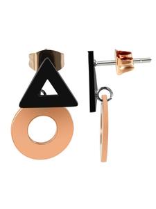 Adeliás Женские серьги - серьги-гвоздики из нержавеющей стали в золотом исполнении