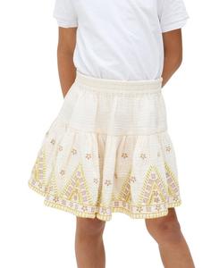 Юбка-полуторка с вышивкой от Raffya Staranisse для маленьких девочек Raffya Kids, Ecru