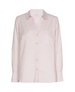 Розовая хлопковая блузка с застежкой на пуговицы. Marie Mãro, розовый