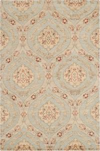 Ковер SAFAVIEH, 244 x 305 см, Santa Fe Collection Teal / Gold STF478A ручной работы в стиле арт-деко из шерсти