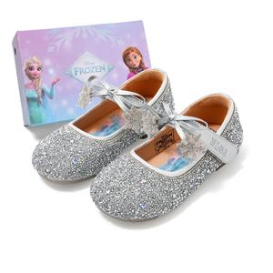 Детские кожаные туфли серии Frozen с противоскользящей подошвой и низким верхом Disney, серебряный