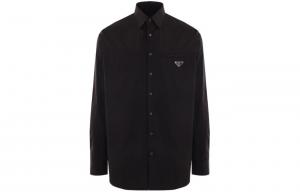 Рубашка мужская Prada с длинными кукавами, черный