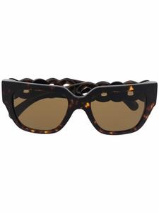 Versace Eyewear солнцезащитные очки в геометричной оправе, коричневый