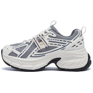 AGSDON Низкие массивные кроссовки женские серо-бежевые