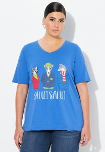 Футболка с принтом Ulla Popken, синий