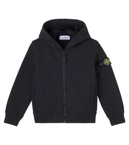 Хлопковый джерси худи Stone Island Junior, Black
