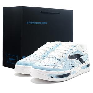 ANTA Комфортные противоскользящие амортизирующие низкие кроссовки для скейтбординга, мужские, белые, синие