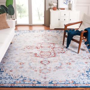 Ковер SAFAVIEH, 275 x 366 см,  моющийся коллекция Tucson - , бежевый и rust, противоскользящий, идеален для помещений с высокой проходимостью в гостиной, спальне, домашнем офисе, столовой (TSN117B-9)