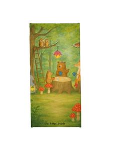 Mr. & Mrs. Panda Банное полотенце с изображением лесных животных для пикника, без слогана, пастельно-желтого цвета