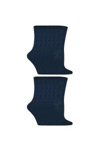 Набор из 12 пар простых школьных носков из бамбука Sock Snob, синий