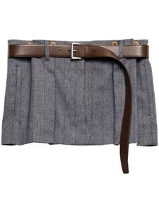 Prada юбка в тонкую полоску со складками, серый