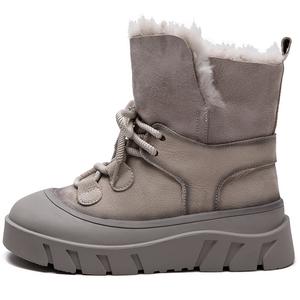 MATA Тёплые короткие зимние сапоги женские бежевые, цвет Beige