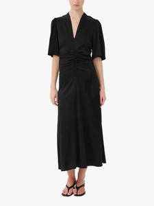 Платье миди Bianca с застежкой-молнией спереди и сборками Gestuz, Black