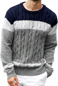 Мужской свитер с длинным рукавом и круглым вырезом