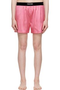 Шорты-боксеры из розового эластичного шелкового атласа TOM FORD