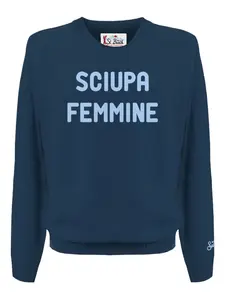 Свитер с круглым вырезом и принтом Mc2 Saint Barth Kids, синий