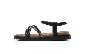 Французские римские сандалии на плоской подошве со шнуровкой и юбкой Пляжная обувь Женская HLA, Бежевый