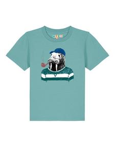 Футболка wat? Apparel, цвет teal monstera