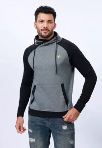 Толстовка с капюшоном Pier One, Grey Melange/Black