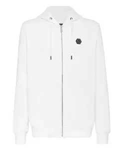 Толстовка с капюшоном и застежкой-молнией по всей длине. Philipp Plein, белый