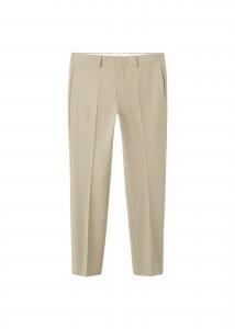 MANGO MAN Брюки 'Paris' с зауженным кроем и складками спереди в бежевом цвете