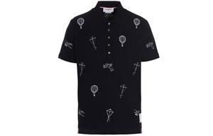 Поло THOM BROWNE Мужская Синяя Черная/Темно-Синяя