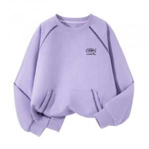 Детский свитшот с круглым вырезом Moderate WARRIOR, светло-фиолетовый/h fishbone silicone k