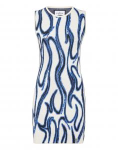 Мини-платье из жаккарда со стразами и пламенем PHILIPP PLEIN, белый