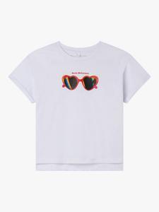 Детская футболка с принтом солнцезащитных очков из хлопка Stella McCartney Kids, White