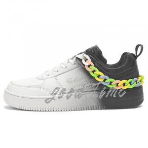 Кроссовки Cushioning Abrasion Resistant Lightweight Height Increasing Mat Low Top Skateboard Shoes Unisex Exclusive Box TCELLARS, White Black (Shoe Chain)