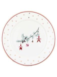 Тарелка KLEIN JUANA, белая с еловыми ветками, 15 см Greengate