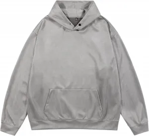 Оверсайз худи для мужчин Suede сплошного цвета