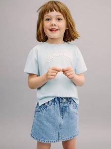 Детская джинсовая юбка с бумажным поясом Mango, Open Blue