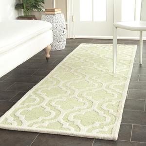 Ковер-дорожка handmade moroccan safavieh cambridge collection light green / ivory cam132b из премиальной шерсти, 77 x 244 см