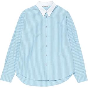 Acne Studios Рубашки унисекс, бирюзовые, с голубым лацканом, средней толщины
