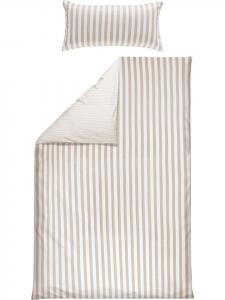 Двустороннее постельное белье из высококачественной фланели в серо-коричневом и белом цвете Erwin Müller, 155x240 см (40x80 см)