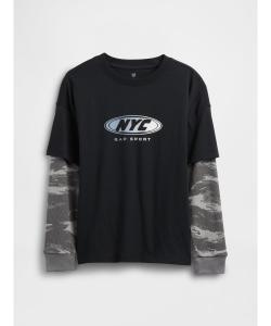 (K) Футболка с графическим логотипом GAP 2-в-1 (детская)