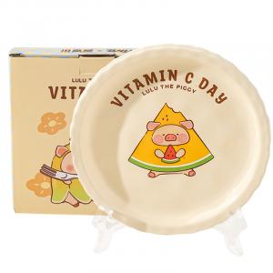 Тарелка KAWASIMAYA, [2 Pack]Lulu Pig 6-Inch Bone Plate (Zhenzhen From The West)