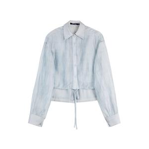 ELLE Рубашка Women's Blue Lapel Moderate