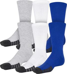 Носки Under Armour Adult Performance Tech Crew (3 и 6 пар), Royal Assorted (6-Pairs)