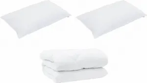 Зимнее одеяло с подушкой, 3 шт., белое, из микрофибры vidaXL