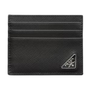 PRADA Кожаный кардхолдер Saffiano мужской черный