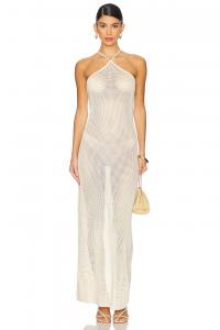 Вязаное макси-платье Seafolly, экрю