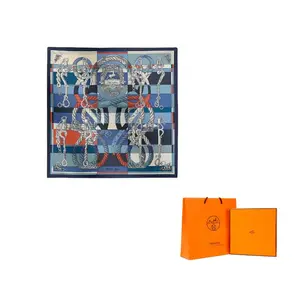 HERMES Шелковый  шарф Unisex Blue