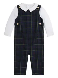 Поплиновый комбинезон в клетку Polo Ralph Lauren Kids, синий