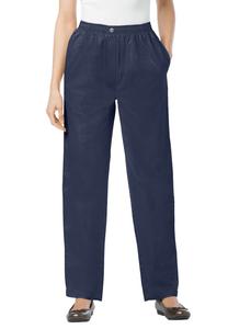 Женские джинсы Within прямого кроя из хлопка, надеваемые через голову, с эластичным поясом, рассчитанные на 7 дней носки Woman Within, Navy