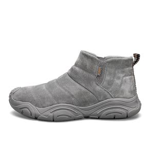 Dunnu Термостойкие противоскользящие короткие зимние ботинки мужские серые с флисовой подкладкой, цвет Gray, Fleece-Lined