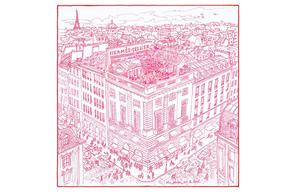 Roof Garden Шелковый Платок Женский Розовый HERMES