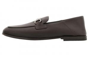 Gancini Leather Loafers Ferragamo, темно-коричневый